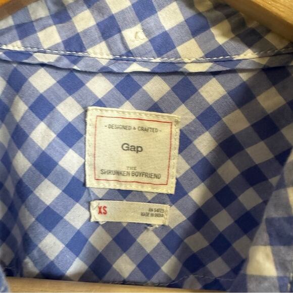 Gap women’s button up‎ blouse xs blue white - Picture 3 of 7